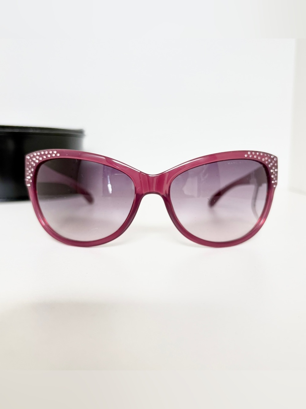 Marc by Marc Jacobs 272/S Purple Rhinestone Cat Eye Sunglasses NWT w/ Case